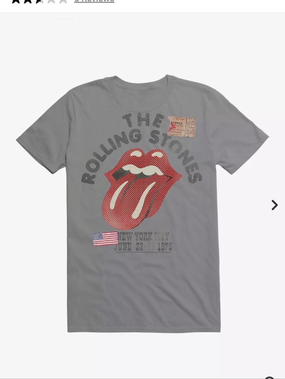 Mossimo Supply Co. Grey Rolling Stones Graphic Tee with Red Logo